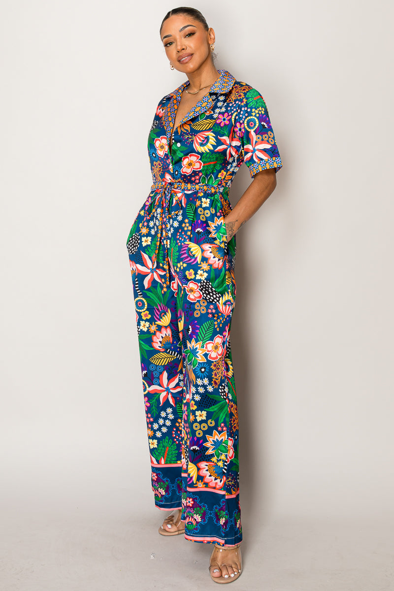 Midnight Garden Jumpsuit – Bold Floral Escape