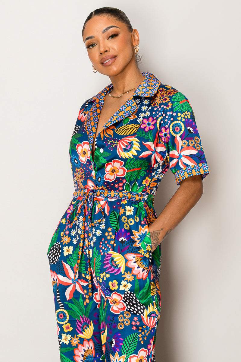 Midnight Garden Jumpsuit – Bold Floral Escape