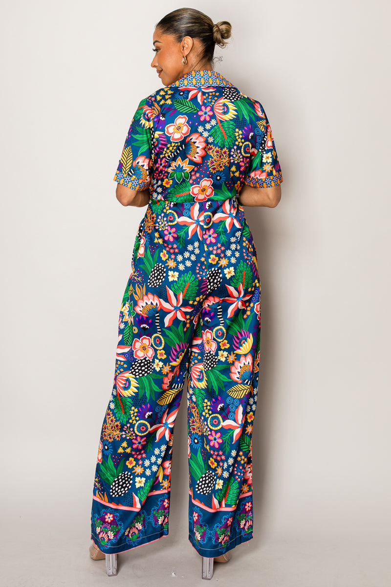 Midnight Garden Jumpsuit – Bold Floral Escape