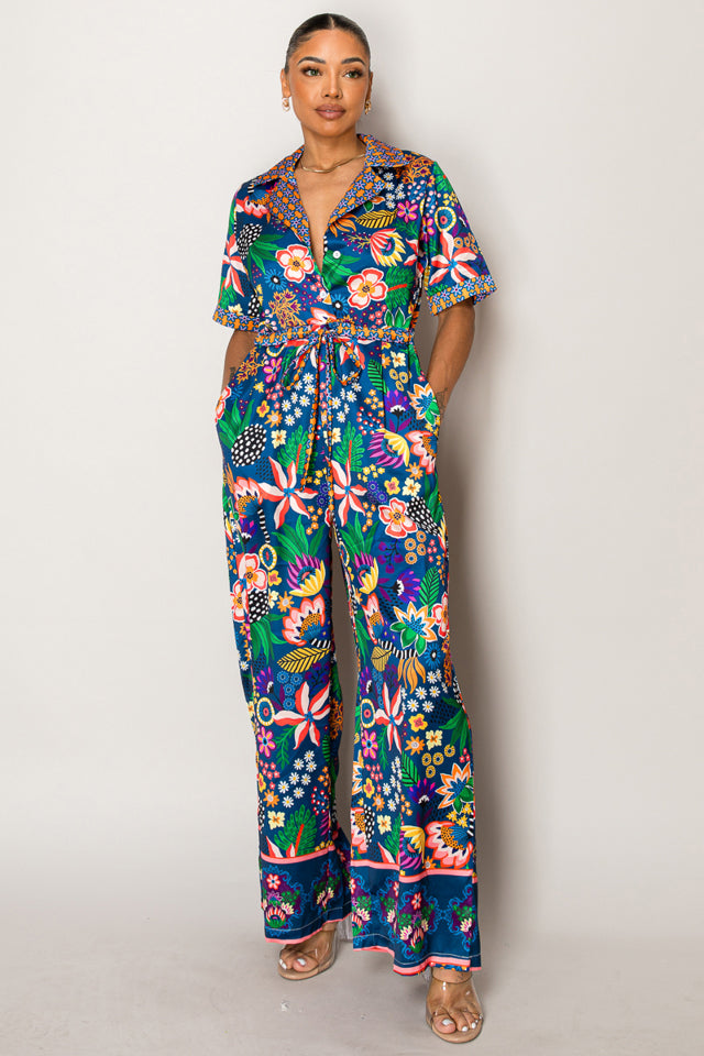 Midnight Garden Jumpsuit – Bold Floral Escape